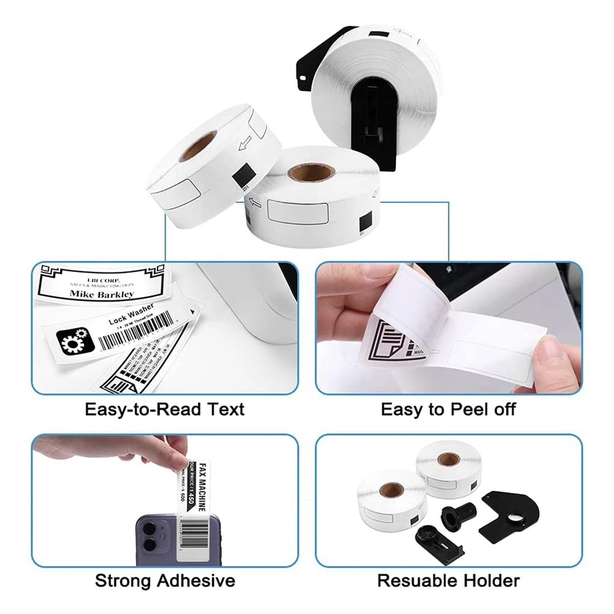 6 Roll Compatible Labels for Brother DK-11201 Standard Address Labels 29mm x 90mm for Brother QL-800 QL-810W