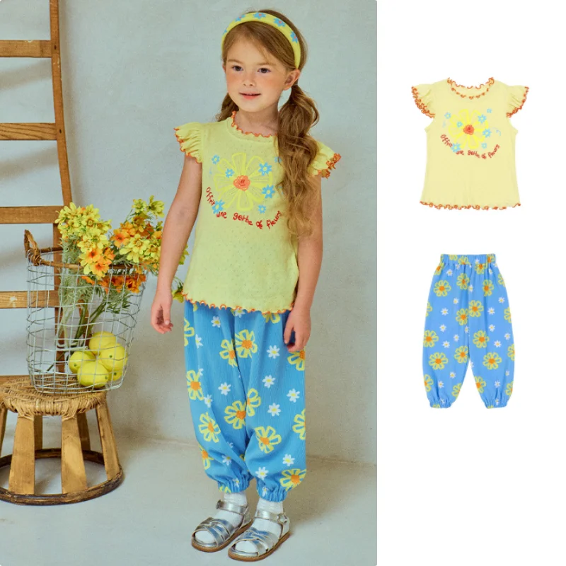 

Children's T-shirt 2026 Spring/Summer New Printed Fashion Cute Girl Short Sleeve Cotton Sweet Baby T-shirt Children's Clothing