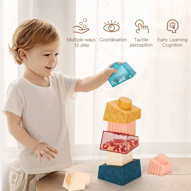 Montessori Irregular Block Toys Baby Building Curved Stacking Toy for Kids Arch Educational Game Balance Stacking Block Gift