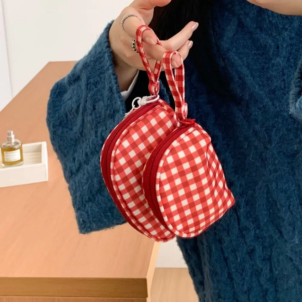 Oxford Cloth Red Plaid Makeup Bag Multifunctional Waterproof Nylon Cosmetic Bag Large Capacity Toiletry Organizer Bag Travel