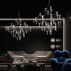 Clothing Store Nordic Postmodern Crystal Chandelier LED Stainless Steel Luxury Lamps Living Room Dining Table Firefly Luminaires