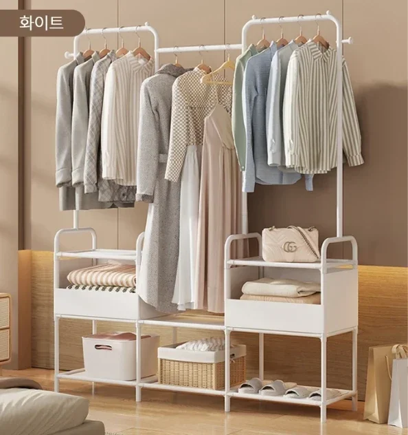 Simple 3-tier storage hanger Cost-effective bag dress room hanger Strong iron shelf clothing store hanger One-room house