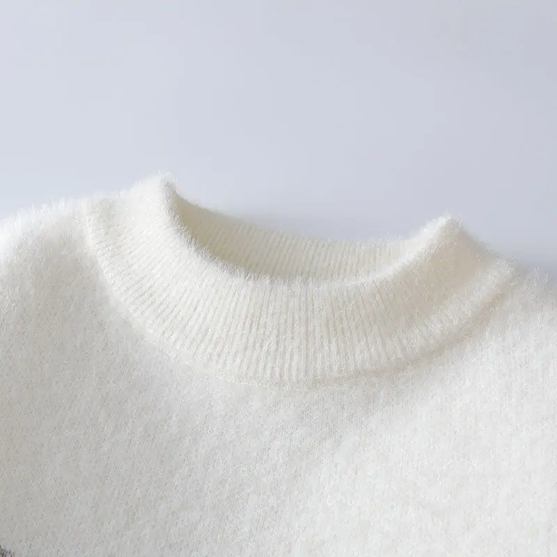 2024 Winter Fashion letter pattern Sweater Men Casual Knit Pullovers Mens Thick Warm Loose Knitted Sweaters Streetwear Man