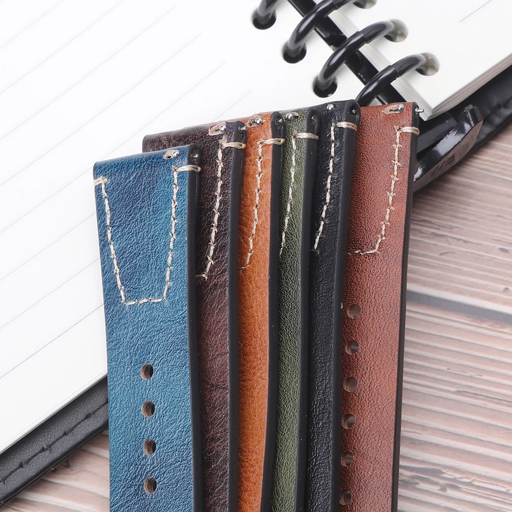Handmade Vintage Leather Watch Band 18mm 20mm 22mm Quick Release Full Grain Watch Strap for Men Women Wristband Accessories