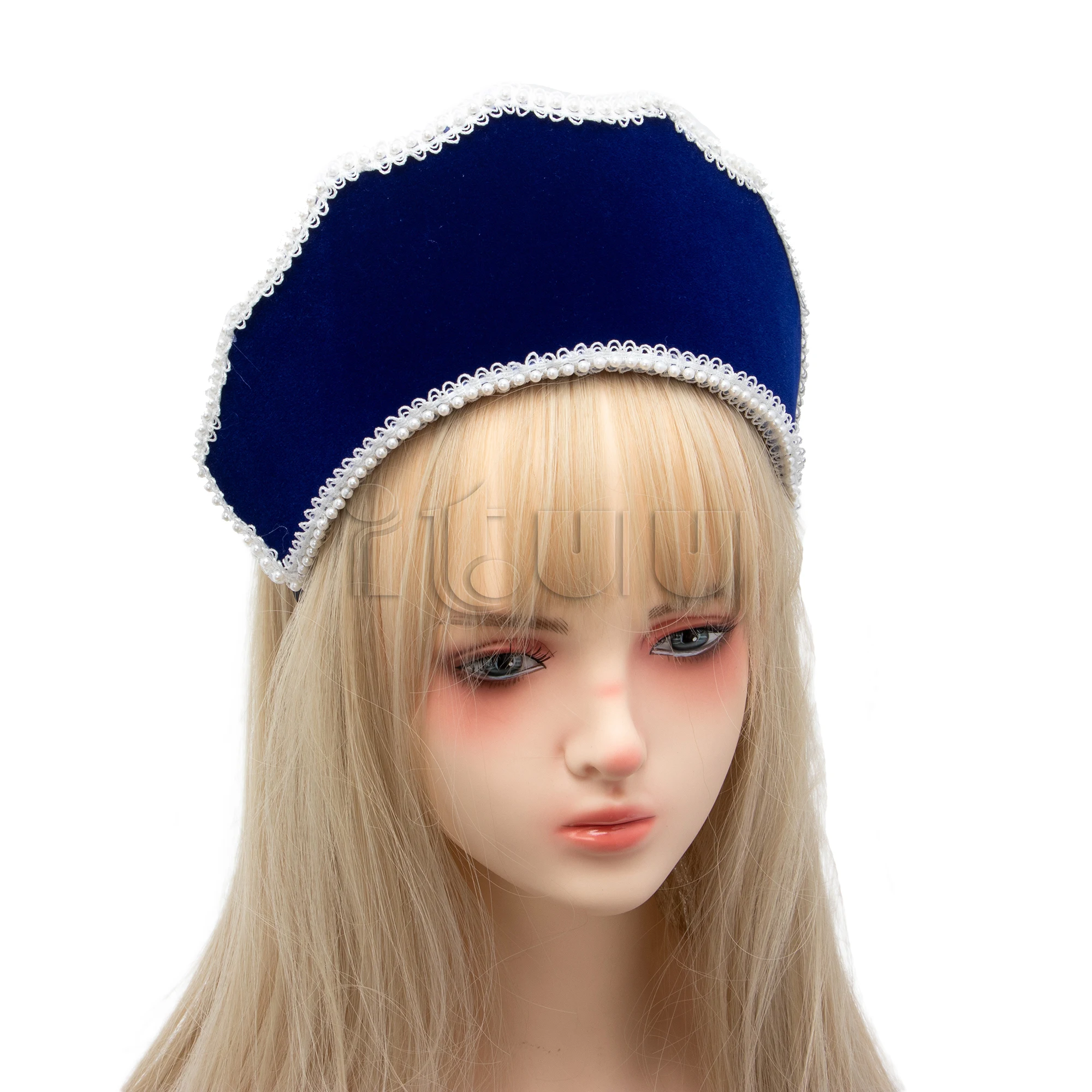 Medieval Elizabethan Tudor Crown Headpiece Royal French Mary Queen Women Cosplay Accessories Retro Headband