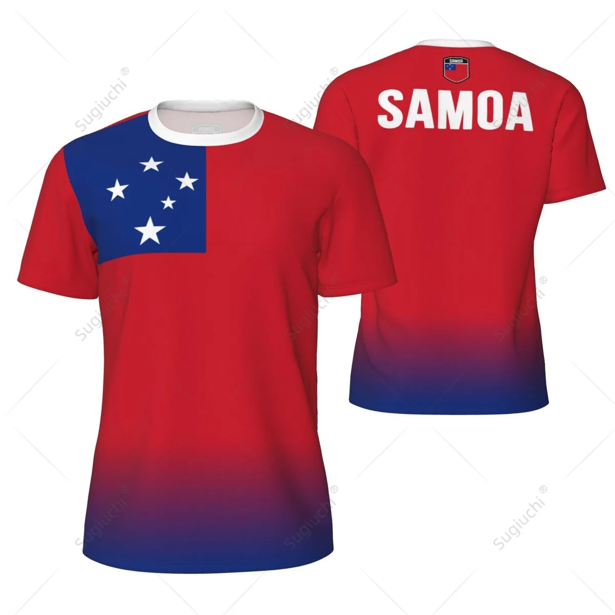 Sports Mesh T-shirt Samoa Flag For Running Bike Soccer Tennis Football Fitness Tees 3D Printed Custom