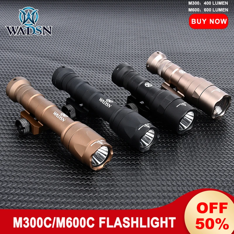 

WADSN Tactical M300 M600 Flashlight Constant Switch Set M300A Scout Light Airsoft M600C Hunting Weapon Spotlight Fit 20MM Rail