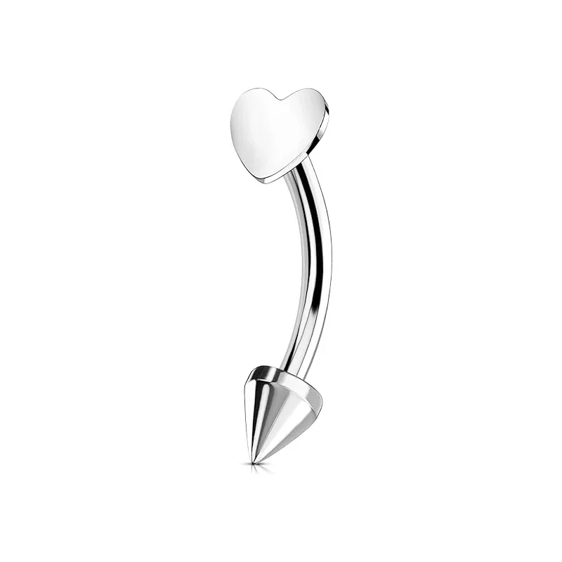 Cute Lip Piercings 16G Curved Barbells Eyebrow Rings Heart Cross Labret Lip Piercing Daith Rook Earrings for Women Men
