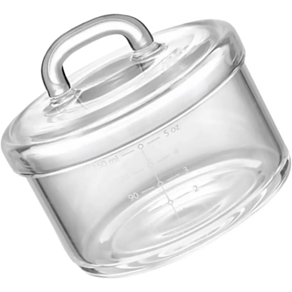 

Premium Heat Resistant Glass Stew Bowl with Lid and Measurement Scale for Baby Food Steamed Egg Soup Desserts Storage Small