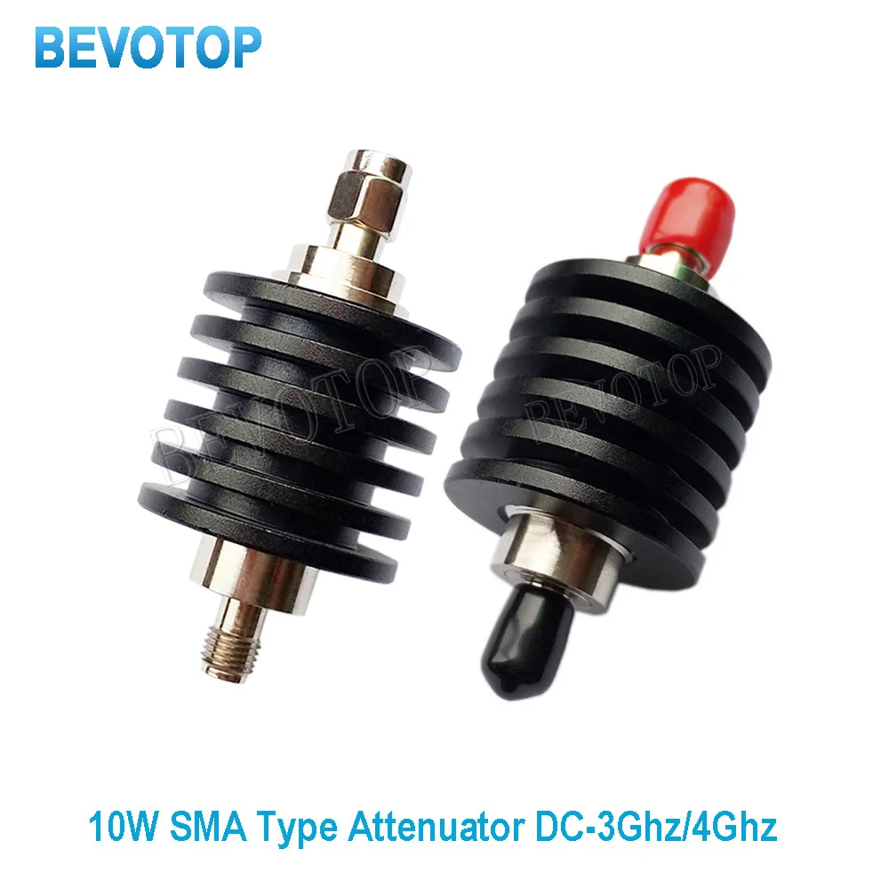 1Pcs 10W SMA Type Male Plug to Female Jack Attenuator DC-3G/4GHZ 1/2/3/5/6/10/15/20/30db/40db/50db SMA RF coaxial Power 50 OHm
