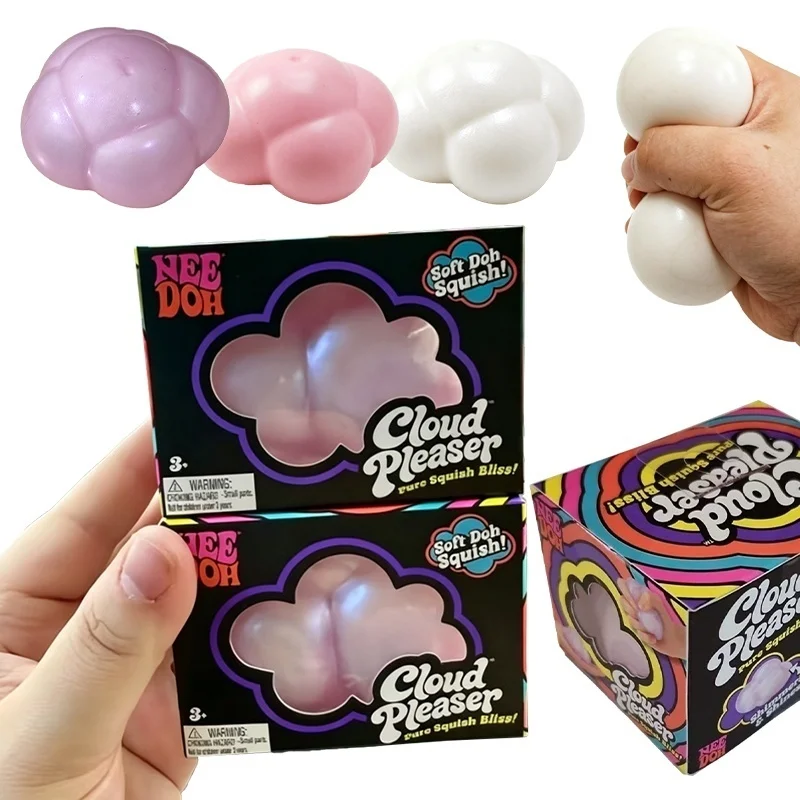 Needoh Cloud Pleaser Squeeze Toy Flour Filling Fast Rebound Stress Relief Squishy Ball for Autism ADHD Calming Sensory Play Toy