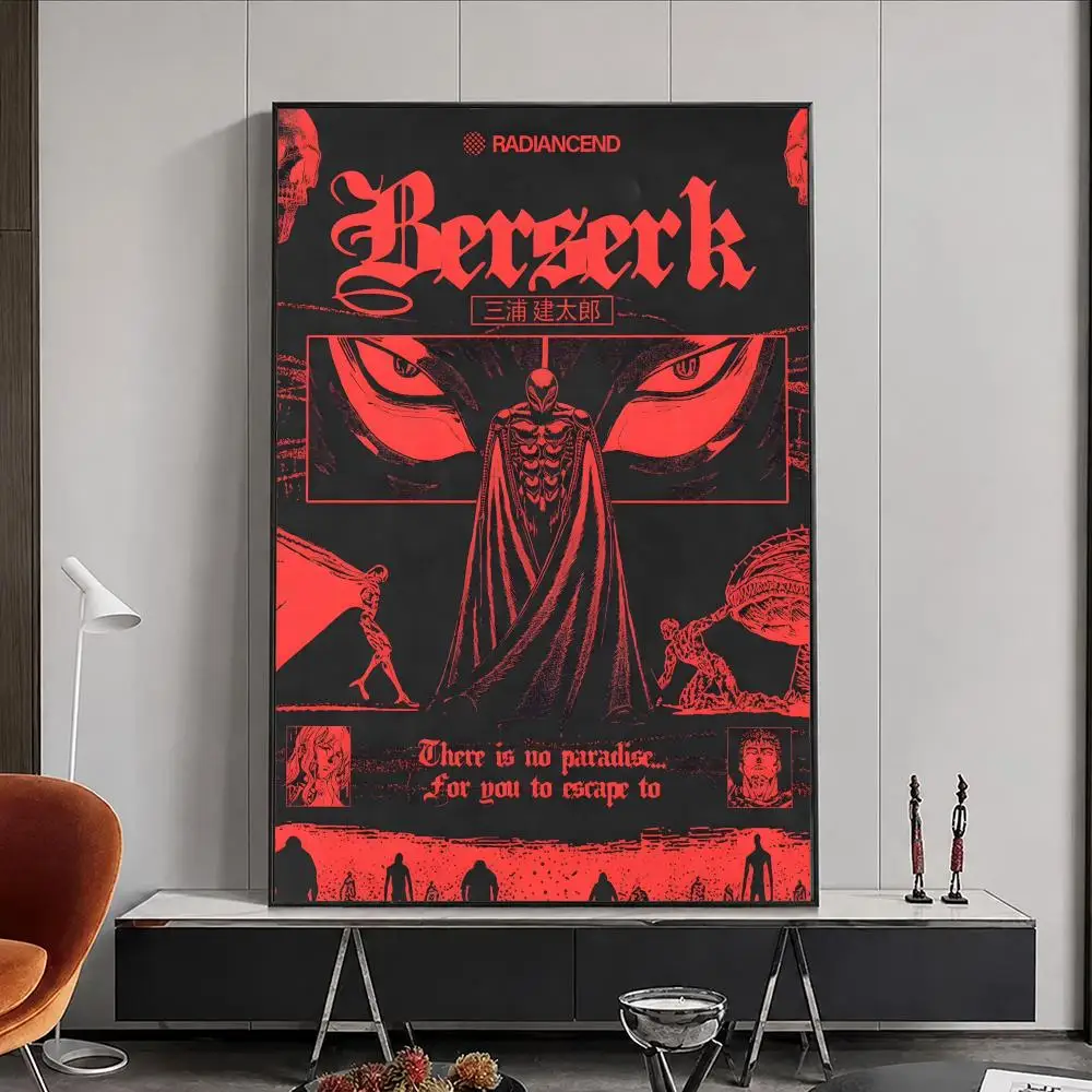 Anime Berserk Poster, Poster, Wandaufkleber, wasserfest, selbstklebend, HD-Kunst, Schlafzimmer, Bar, Dekoration – Detail 7