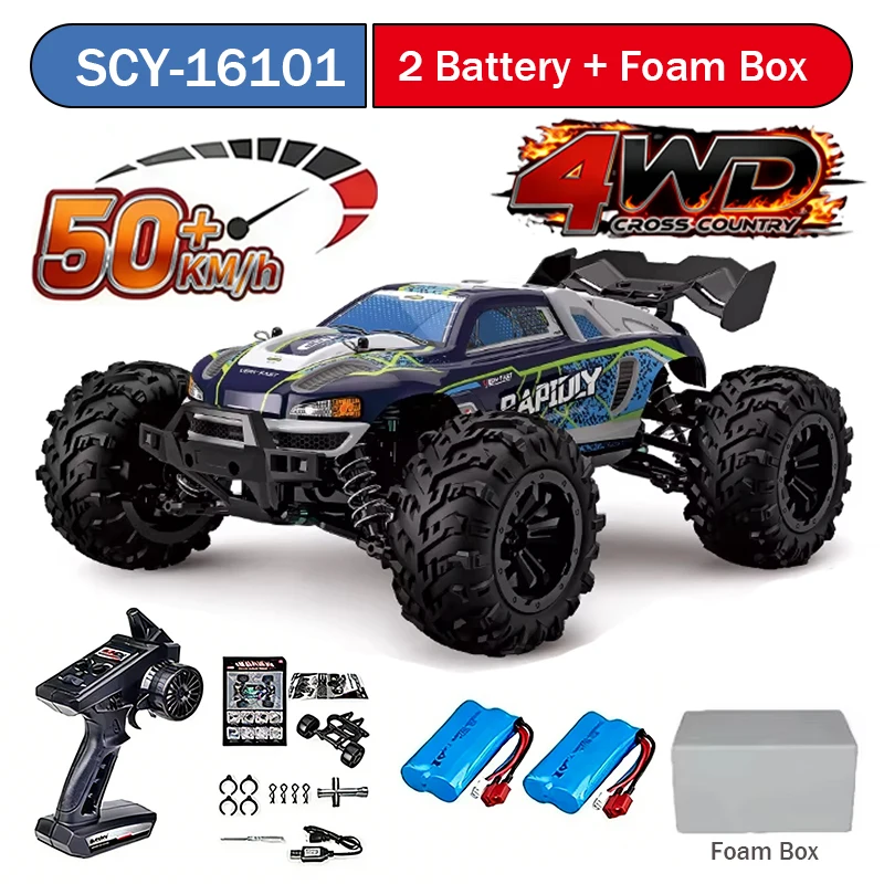 16101 1:16 50KM/H 4WD RC Car With LED Light 2.4G Remote Control Cars High Speed Drift Monster Truck for Kids VS Wltoys 144010