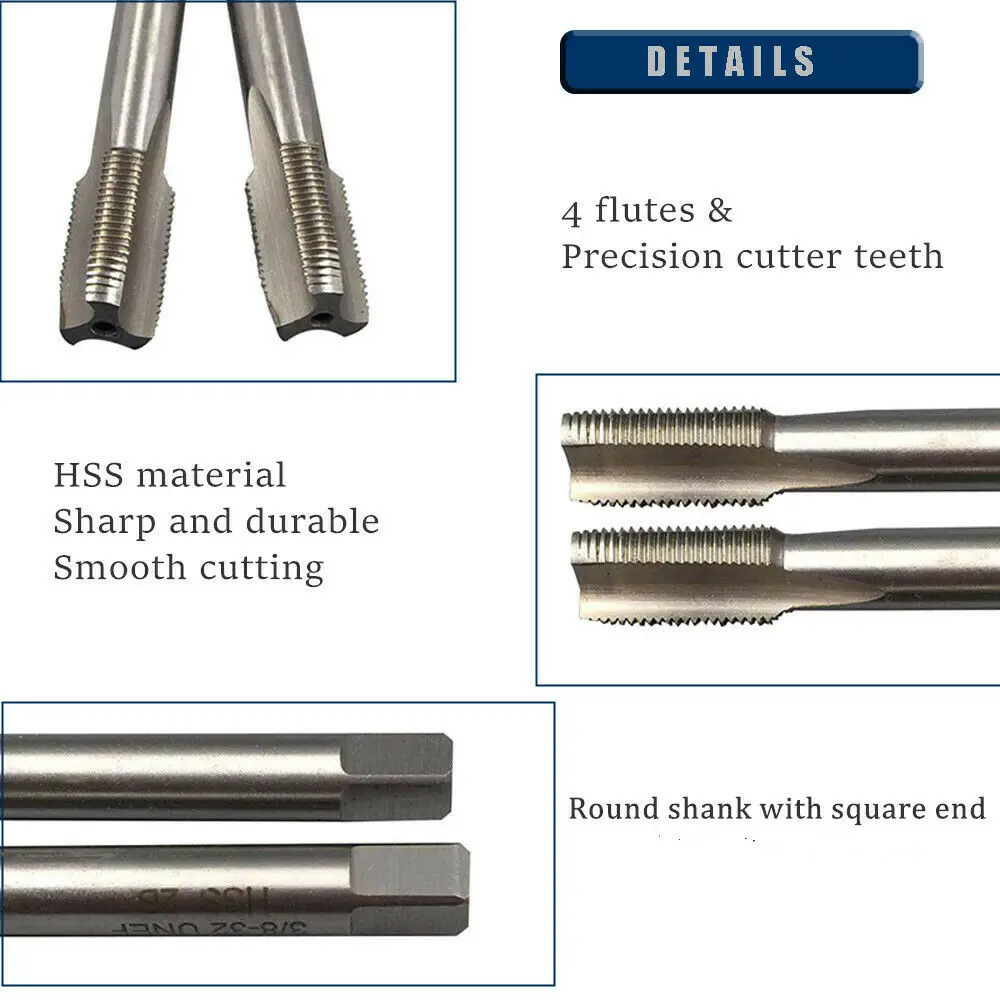 3/8-32UNEF 3/8 ”-32 UNEF 3/8-32 HSS Tap And Die Set,UNEF Machine Thread Tap и UNEF Round Thread