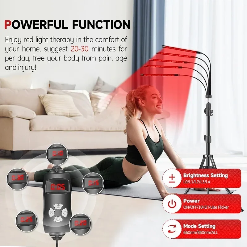 Advanced 180LEDs Infrared Light Lamp with Stand 660nm 850nm Deep Red Light Beauty & Personal Care Product for Face  Body