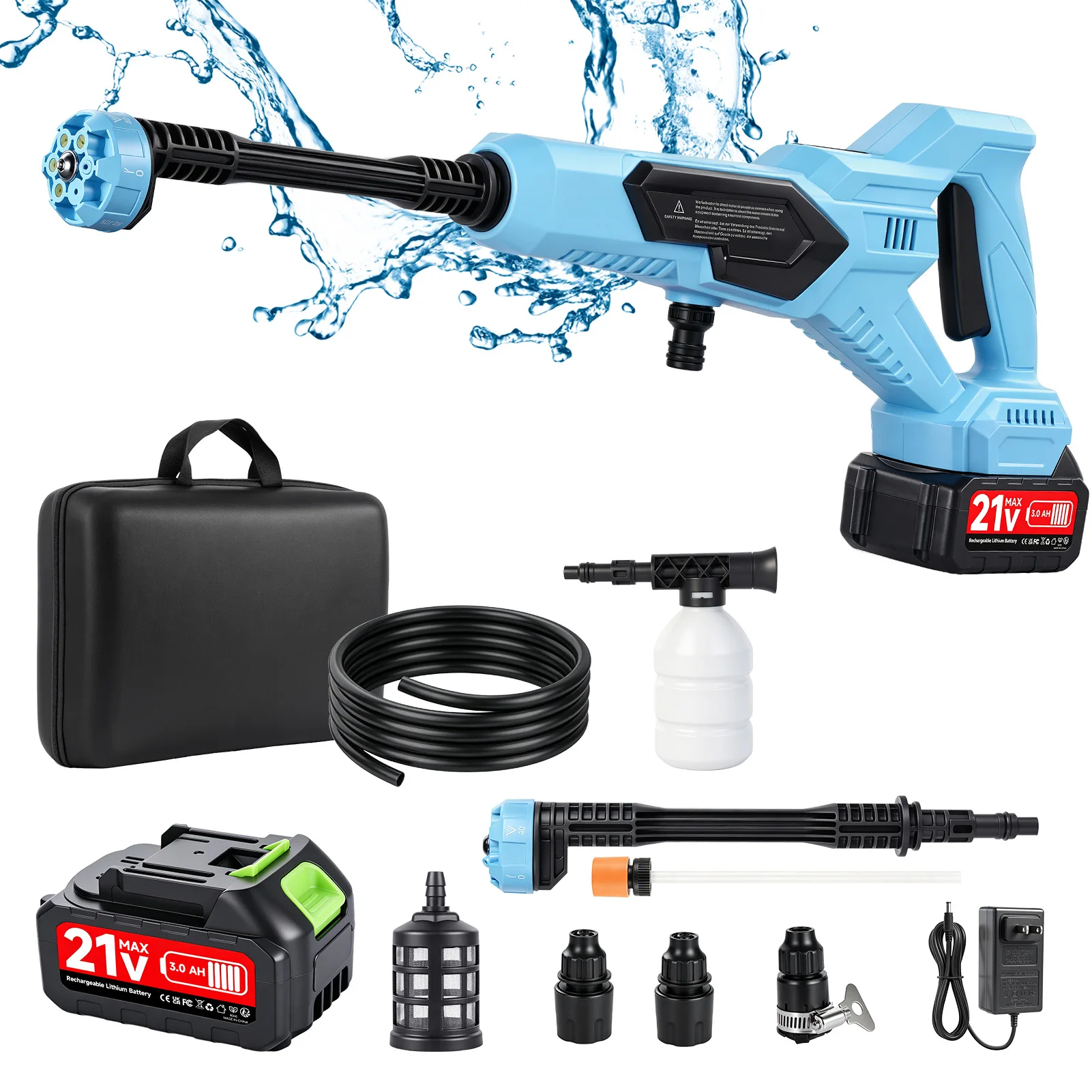 2026 New Electric Pressure Power Washer 1700PSI With 2 Quick Connect Nozzles Inlet Hose And Filter Foam Cannon for Cars/Fences/Patios/Home Cleaning