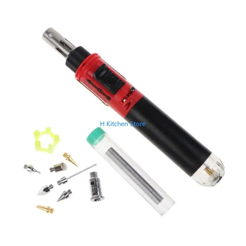 

16FC 10-in-1 Professional Gas Soldering Iron Set Welding Torch Stainless