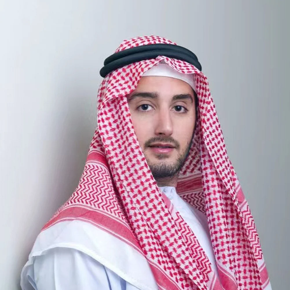 Saudi Men's Hairband Arabian Costume Headband Twine Headwear Accessory Pu Scarf Rope Accessories Man