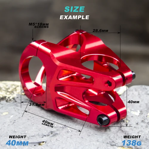 Imagen 2 del producto EVOSID MTB vástago aleación de aluminio ultraligero de alta resistencia corto 40mm MTB bicicleta mesa potencia bicicleta de montaña MTB vástago de bicicleta eléctrica
