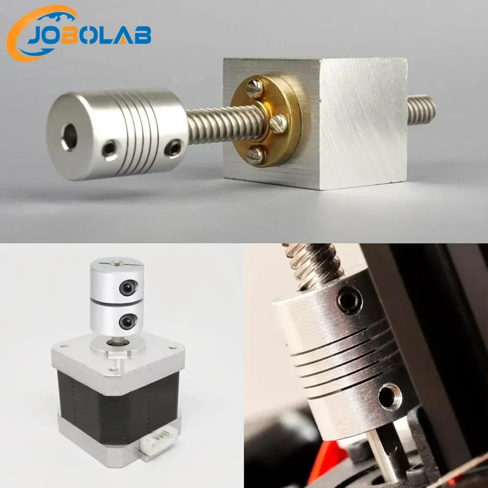 برغي ثلاثي الأبعاد لطابعة الرصاص t8 ، مشبك مقرنة صلب ، اقتران محرك متدرج d20l25 5x8 لـ ender 3 و 5 sapphire ، من 1 إلى 10