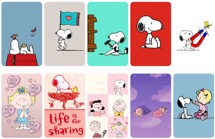 10pcs HD Cute Snoopy Bus Pass Sticker