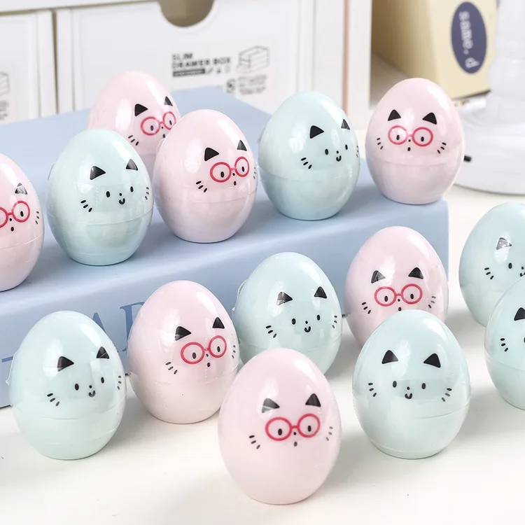 만화 고양이 시리즈 에그 스탬프 귀여운 동물 고양이 모양 창의적인 셀프 프린팅 오일 드로잉 재료 어린이 스탬프 장난감 부활절 선물