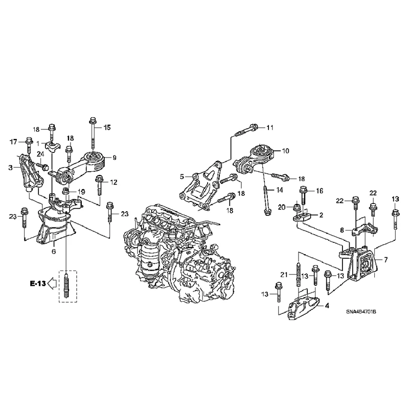 Front Upper Engine Torque Damper for 2006-2011 1.8L Engine Side Rubber Mounting 50880--A82