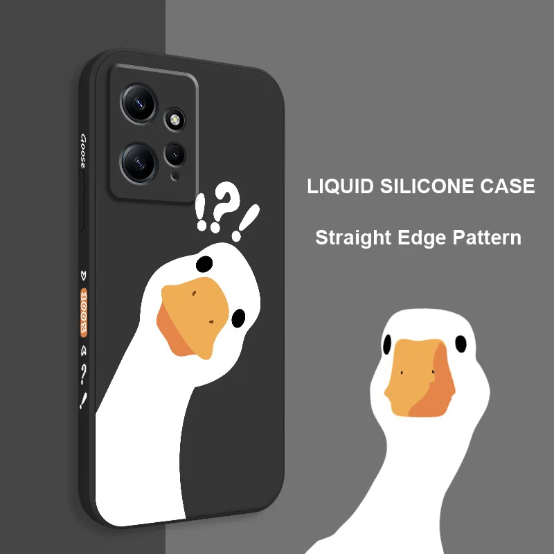 Doubt Goose Phone Case For Xiaomi Redmi Note 13 12 11 11S 10 10T 10S 9 9S 8 7 Pro Plus 4G 5G Liquid Silicone Cover