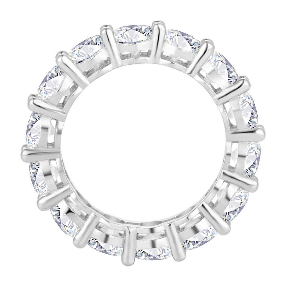 BLUEENCH 5mm 7ct D Color Moissanite Ring 925 Sliver Plated with White Gold Wedding Band Eternity Band Engagement Rings For Women