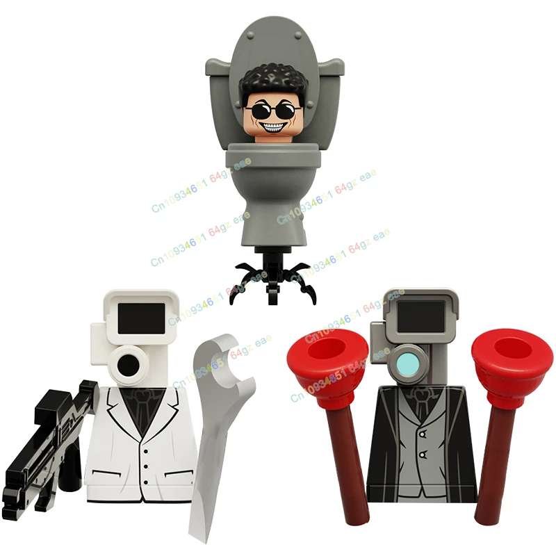 Mini-figurines de toilette de Skibidi, figurine d'action, briques, TV Man Plus Titan, puzzle à assembler, modèle de construction, nuit, jouets, cadeaux d'anniversaire