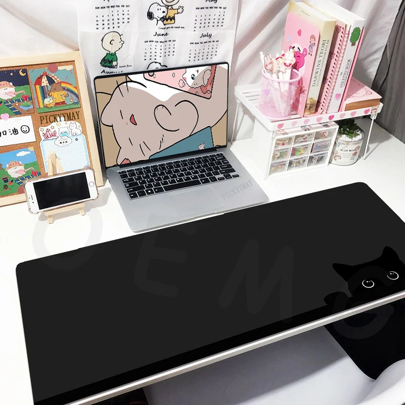 Gato bonito Mouse Pad, Grande Gamer Mousepad, Tapete de teclado, Borracha Desk Pad, Design Desk Rug, XXL, 50x100cm