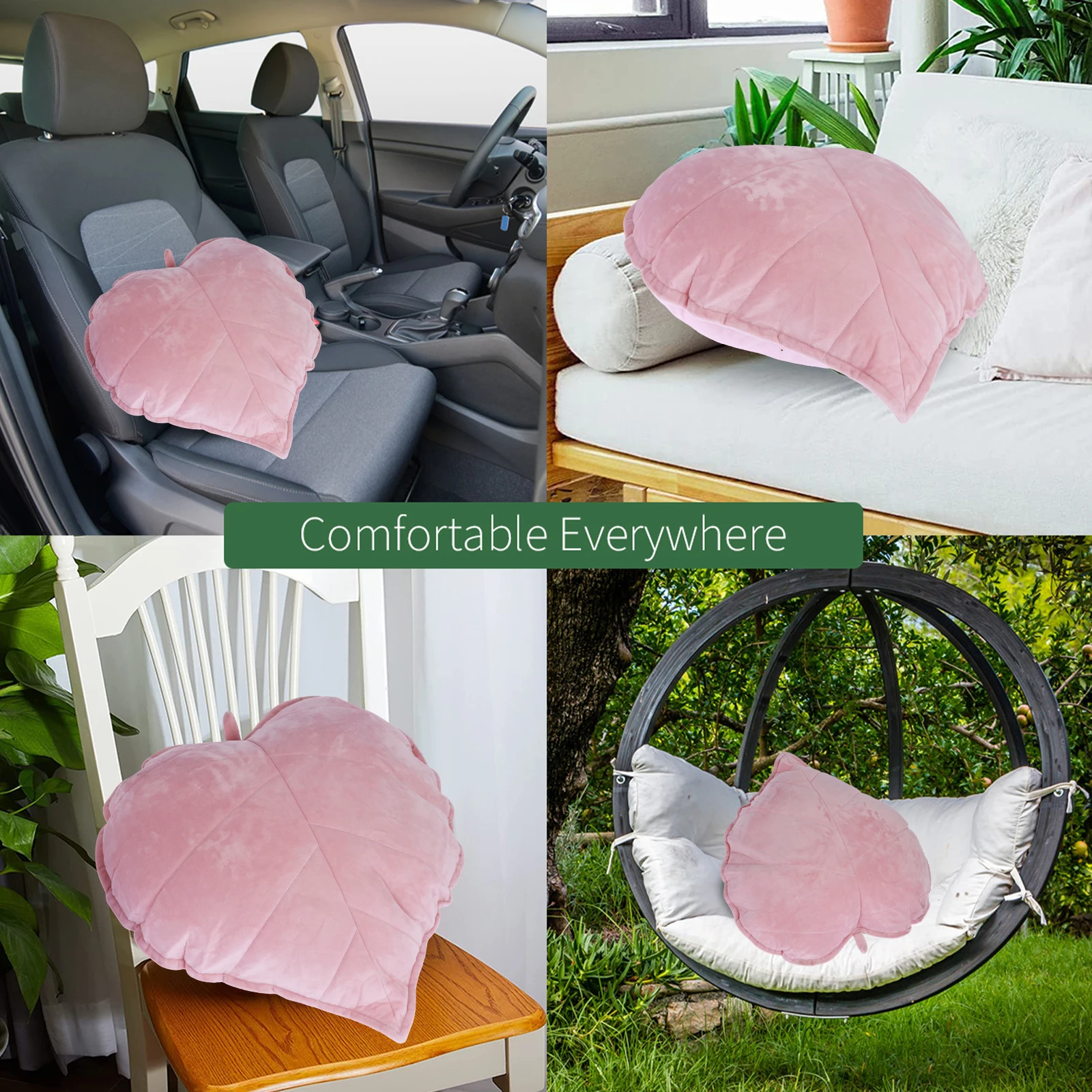 3D Leaf Throw Pillow Strawberry 50cm Oversized Decorative Plant Pillow Soft Plush Leaf Shaped Cushion Novelty Plush Backrest