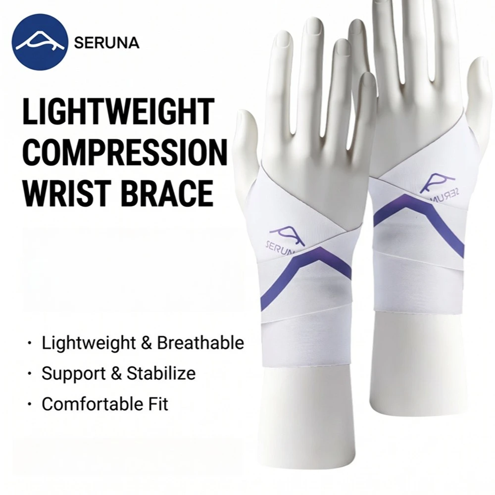 Seruna Wrist Support Lightweight Breathable Elastic Hand Sleeve Wristband for Sports Workouts Sprain Prevention Joint Support