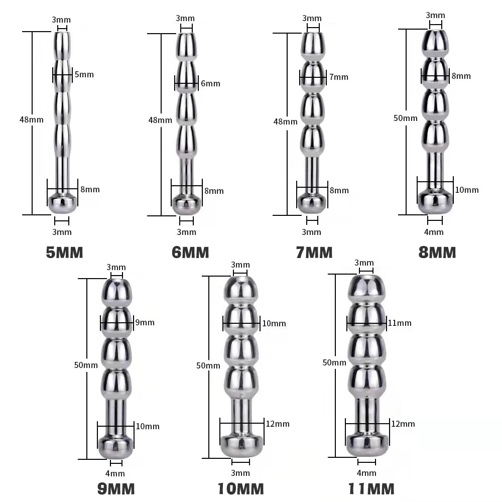 Spina per pene in metallo di 7 dimensioni suono uretrale per masturbazione maschile bastoncini per occhi di cavallo in acciaio stimolazione della prostata aste per massaggio alla vescica