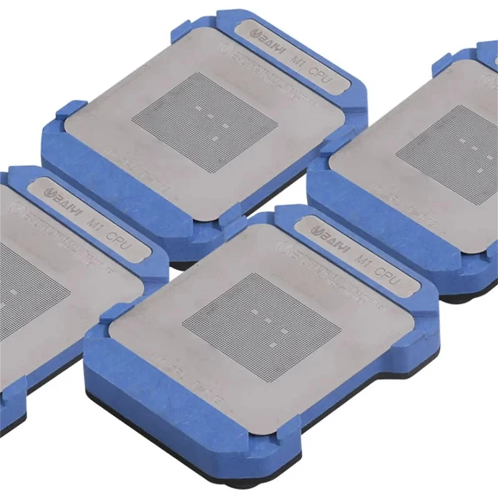 M1 CPU Reballing Jig With Stencil Non-Slip Precision Grooving High Temperature Resistance Base For MacBook IC Chip Planting Tin