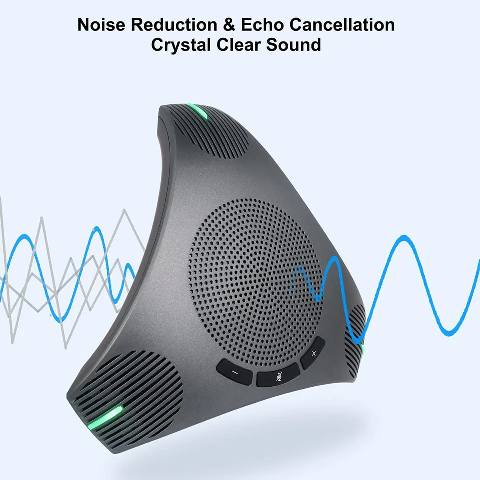 Microfone de conferência omnidirecional, altifalante USB, redução de ruído, cancelamento de eco, microfone, 360 °