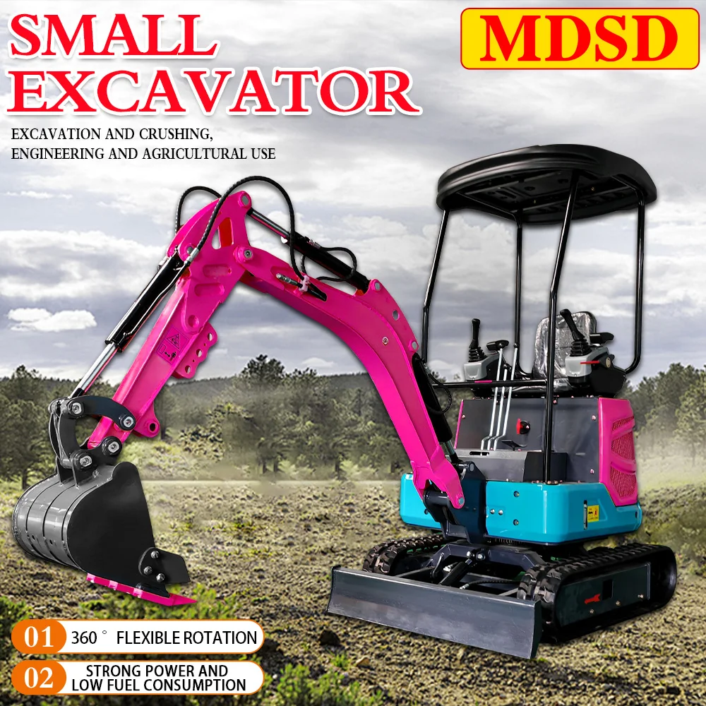 Экскаватор 1,8 тонны, гусеничный микроэкскаватор с длинной рукояткой и навесом, высококачественный мини-экскаватор для доставки от двери до двери Kubota