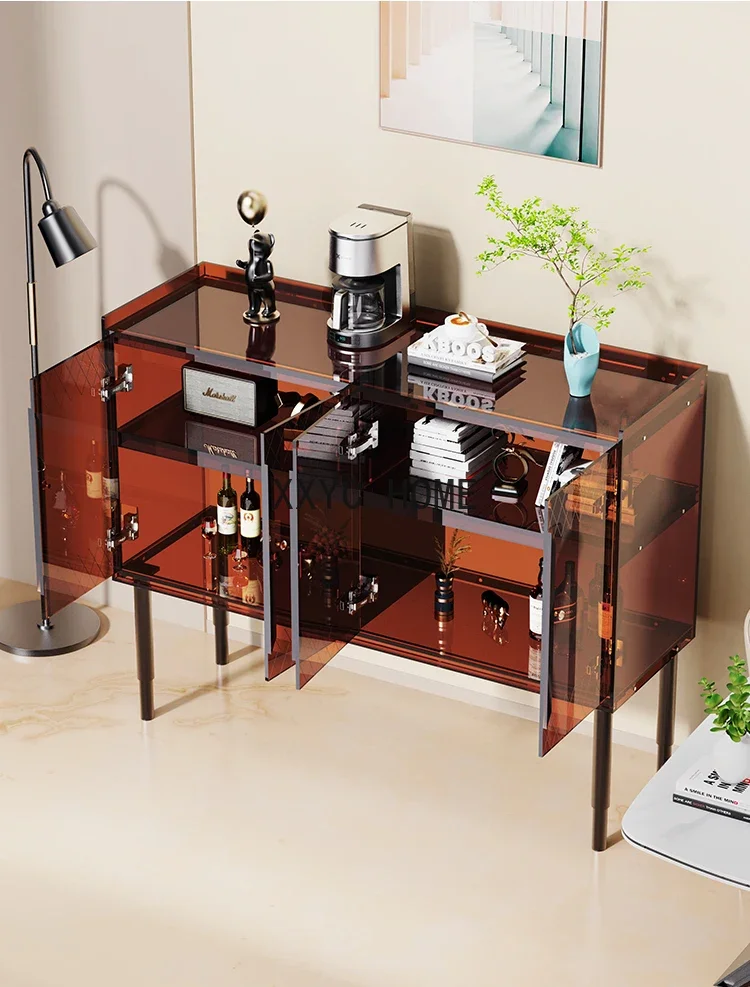 Acrylic Light Luxury Sideboard Cabinet Modern Minimalist Kitchen Storage Cabinet Wine Cabinet