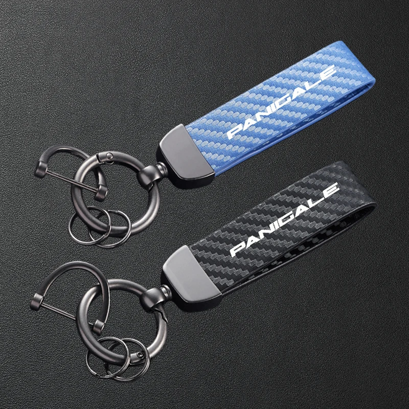 High-Grade Motorcycle Carbon Fiber Patterned Keychain Metal Keyring For Ducati Panigale 899 959 1299 1199 S R V4 KN Accessories
