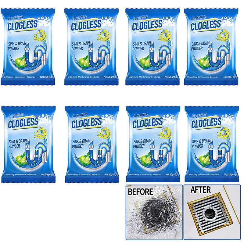 1/3/5/7 قطعة منظف الصرف القوي أنبوب المطبخ وكيل التجريف أداة تنظيف مزيل العرق مع كيميائي قوي بشكل فعال #1