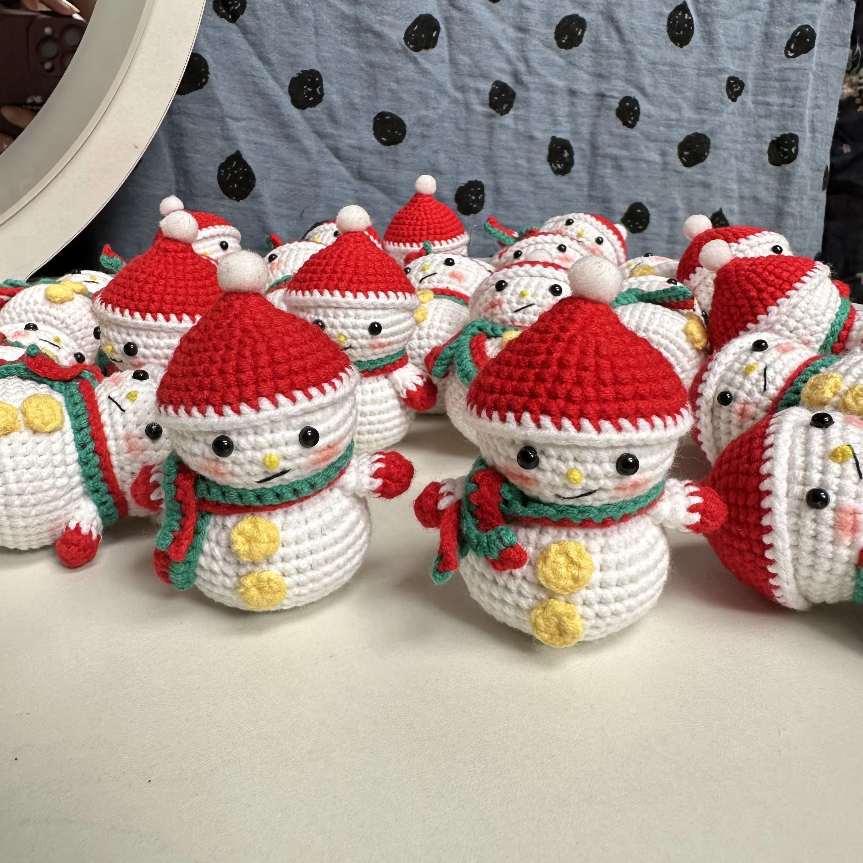 دمية كروشيه جودة القطن الانتهاء من الكروشيه ثلج زخرفة الكرتون اليد المنسوجة الدمى زخرفة لطيف غرفة ديكور مكتب الزينة