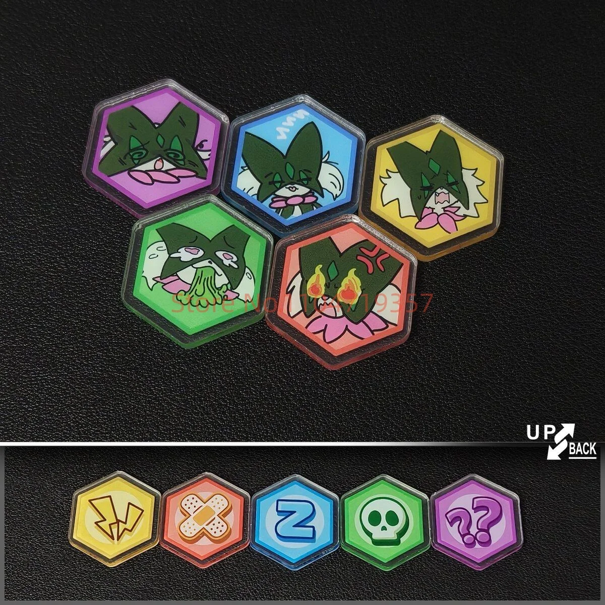 Custom Meowscarada Pokemon Token Set Acrylic Damage Counters Ex Vstar Markers Storage Case Keychain Tcg Game Accessories view 6