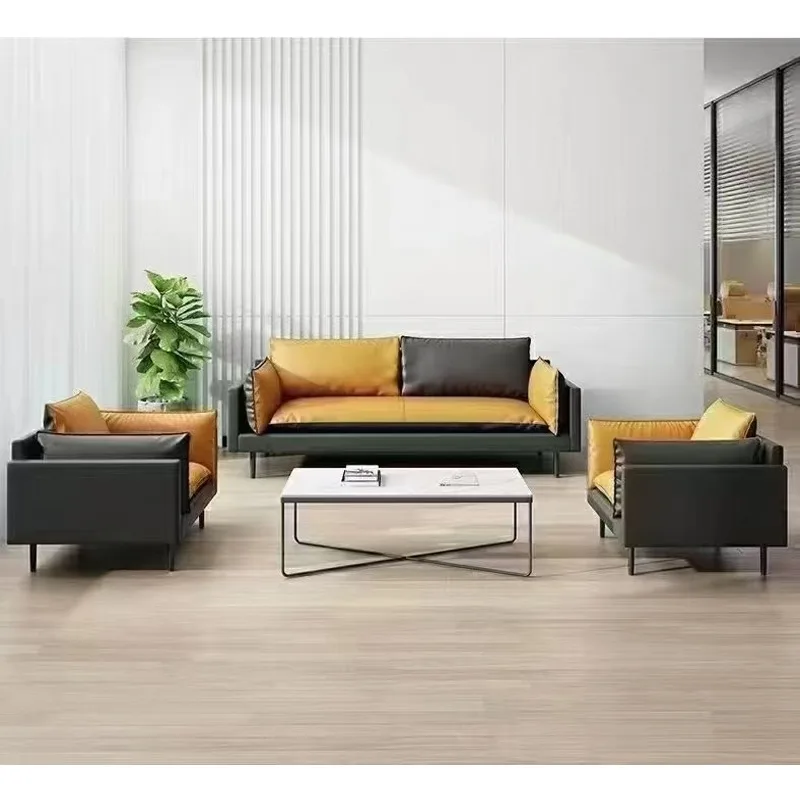 Luxury 3-Seater Leather Sectional Sofa for Home Office Interior Design Elegant Lounge Furniture Set