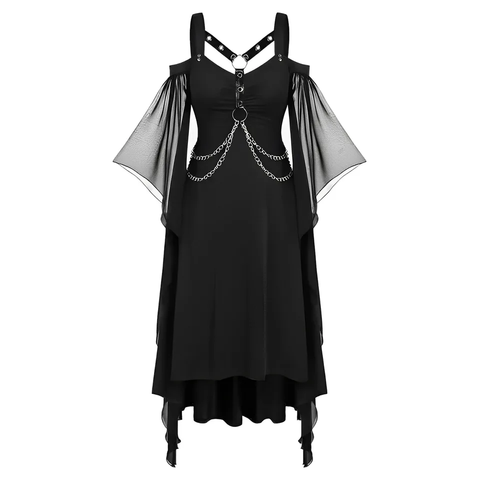 Plus Size Gothic Off Shoulder Dress for Parties