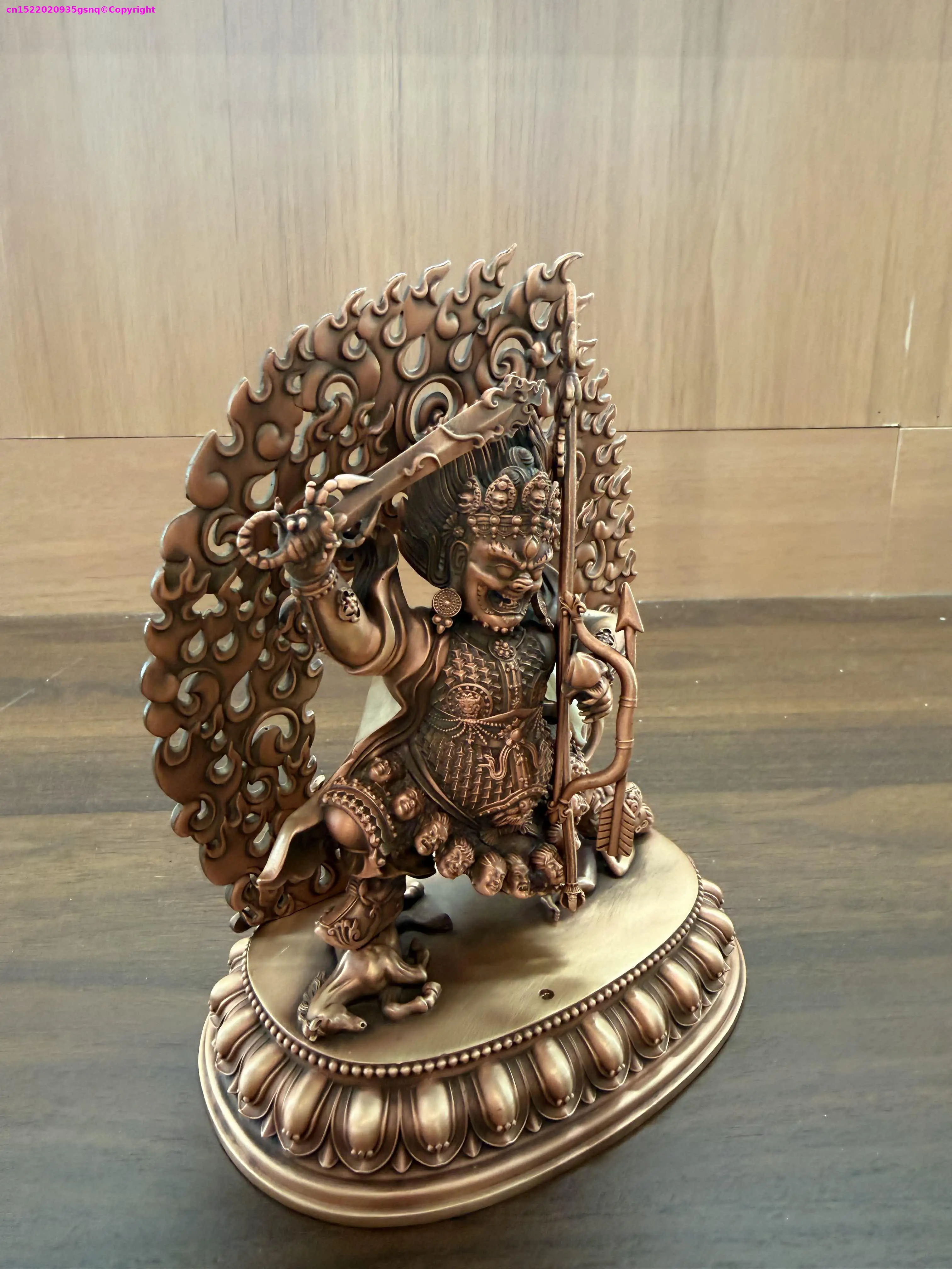 Special offer Exquisite copper carving rare Guardian DA HONG SI MING ZHU HUFA Buddha statue Buddhist altar family worship