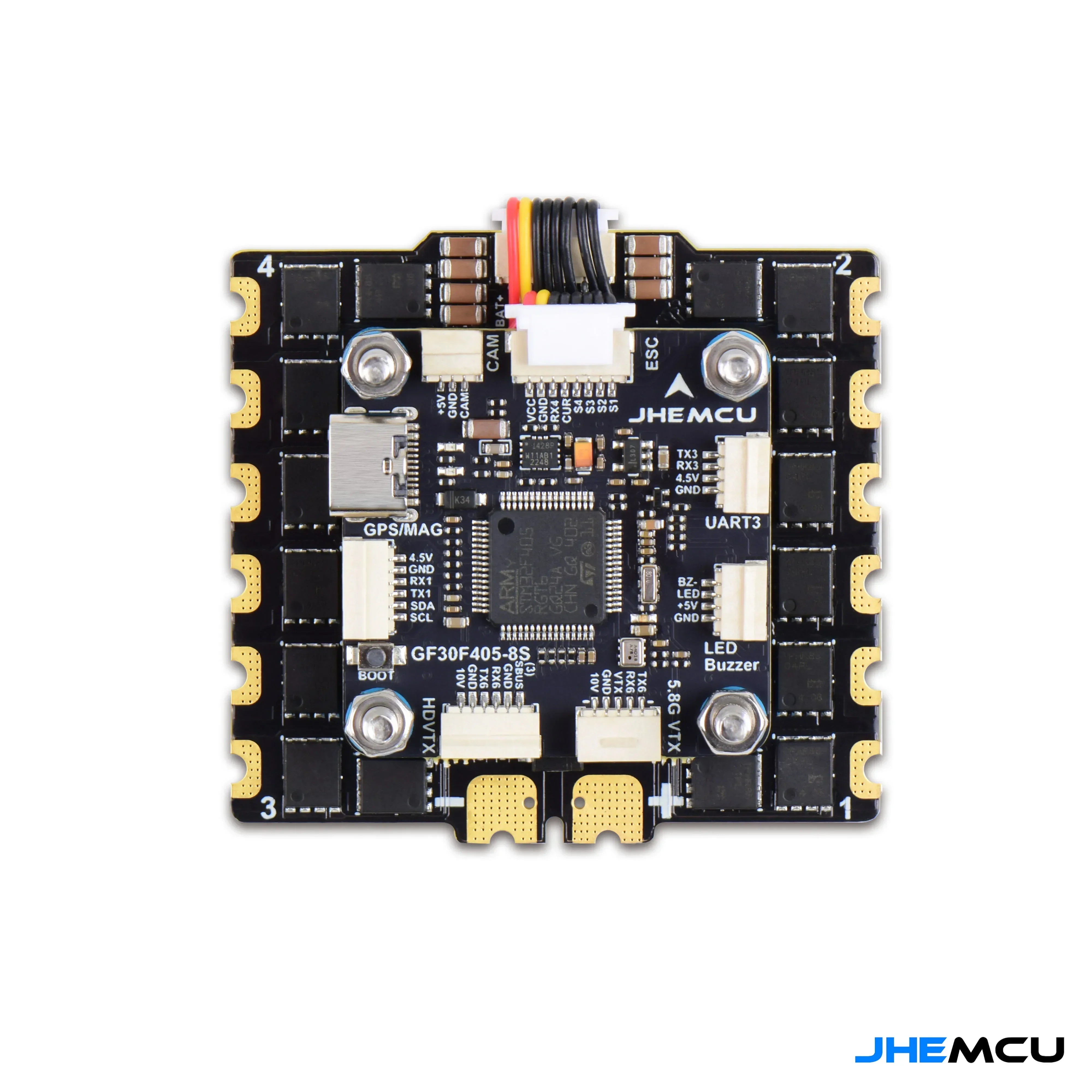 JHEMCU GF30F405 FC z ICM42688P i 90/110A ESC – 3-8S LiPo do dronów FPV dalekiego zasięgu
