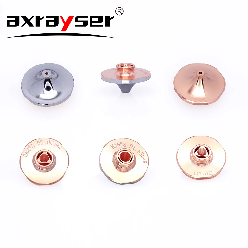 HANS Laser Nozzles DX DE Double Layer Chrome Plated D28 M11 for CNC Fiber Cutting Machine Parts