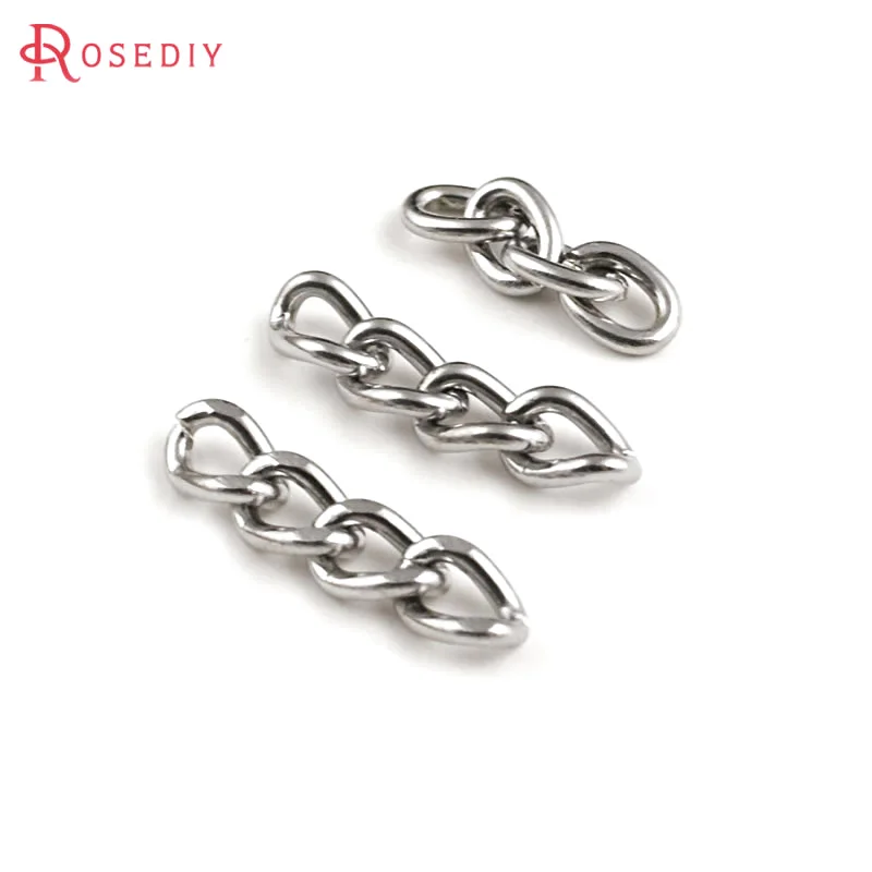 100g Full size 20MM 21.5MM Single link 7x5MM,Thickness 1.4MM Stainless Steel Color Iron Short chain Diy Jewelry Making Supplies