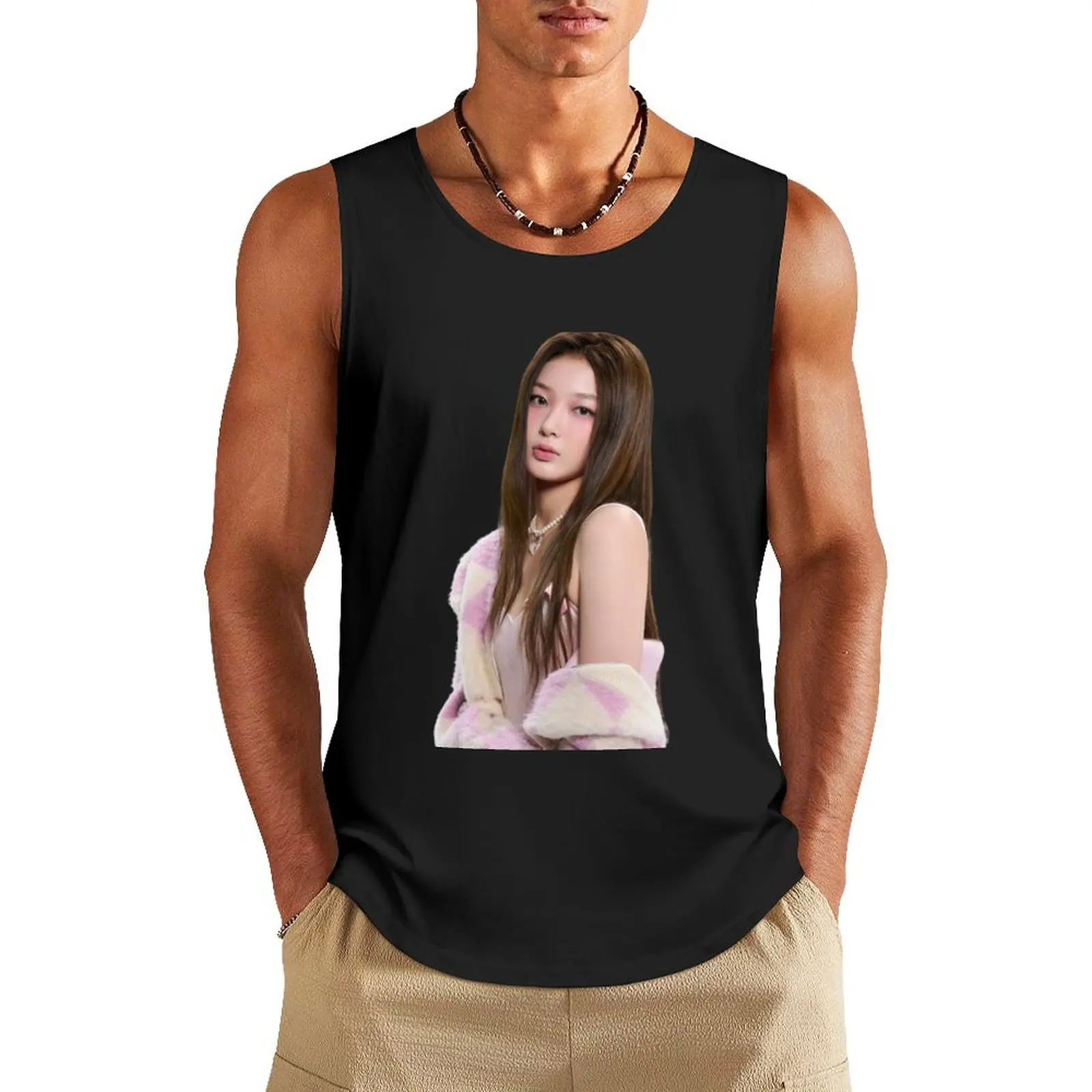 

Yoonchae KATSEYE Tank Top Men's gym clothing sexy clothes men t-shirts man Men's tops