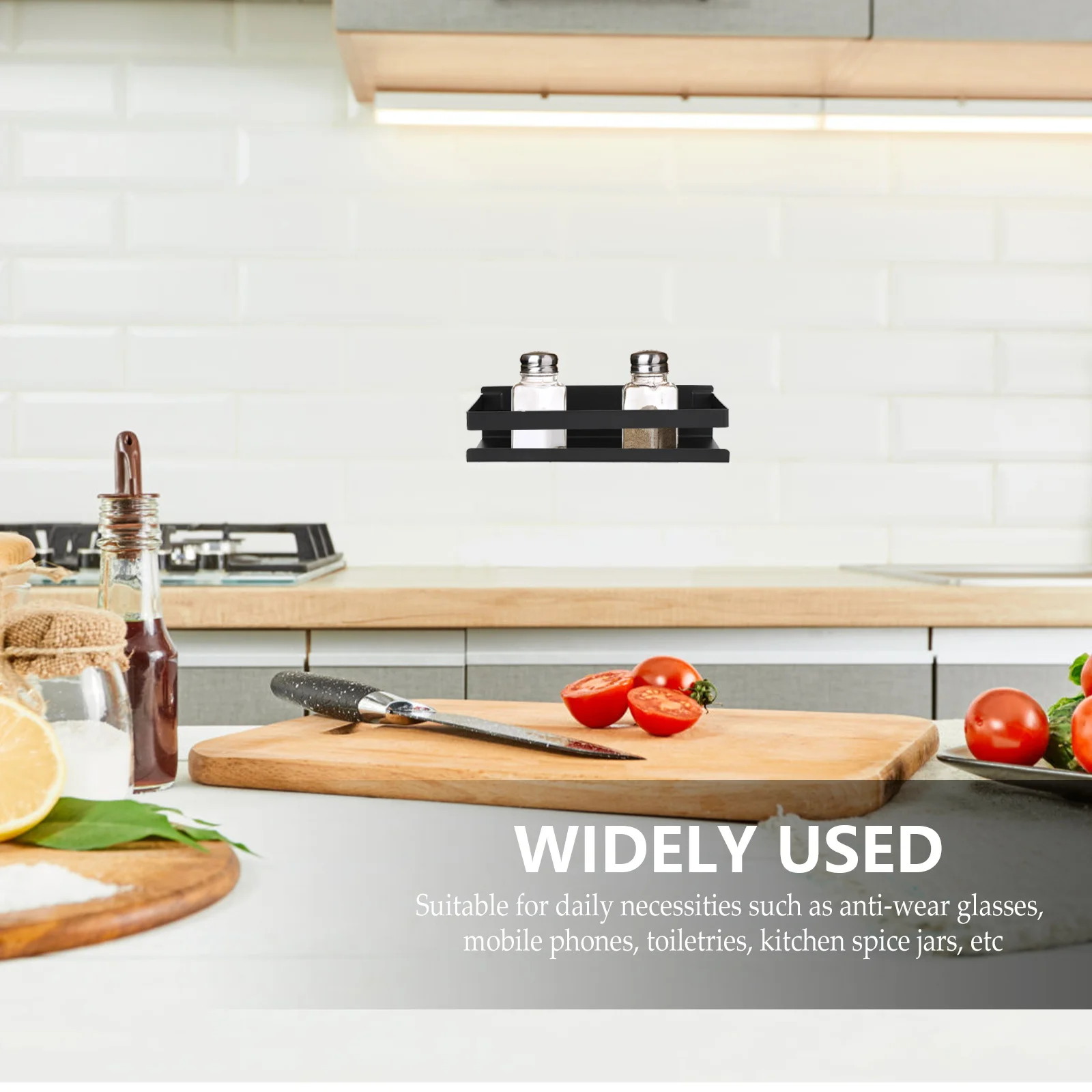 

1Pcs Stainless Steel Punching Storage Shelf Nail Rack Wall-Mounted Kitchen Spice Rack Household Storage Supplies